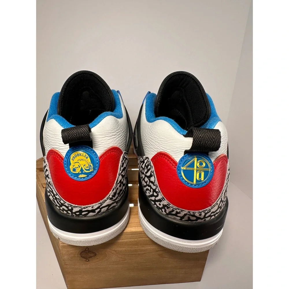 Jordan Spizike White Cement Blue Red Yellow 315371-132 Mens Basketball Shoes